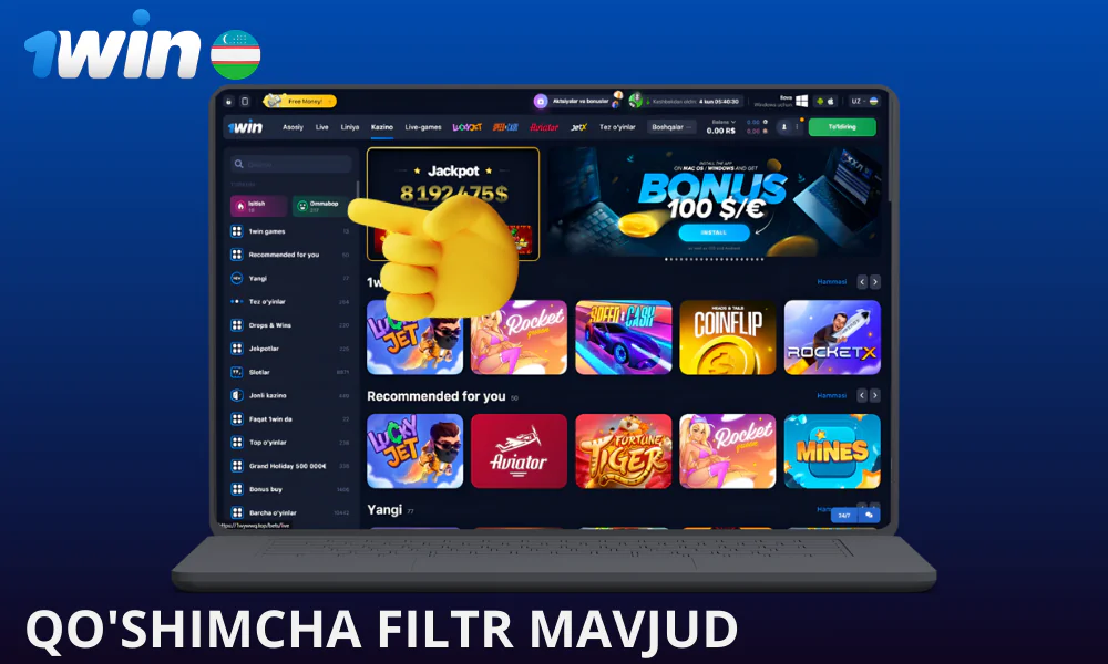 1Win filtrlari tanlovi